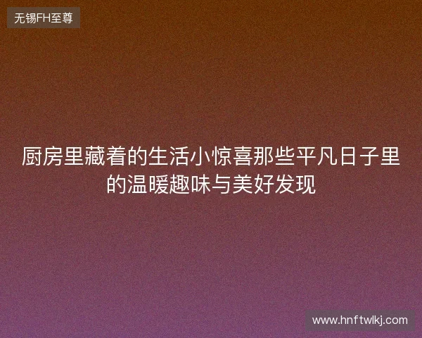 厨房里藏着的生活小惊喜那些平凡日子里的温暖趣味与美好发现 厨房里藏着的生活小惊喜那些平凡日子里的温暖趣味与美好发现